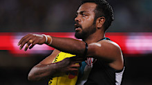 Willie Rioli of the Power prepares to kick.