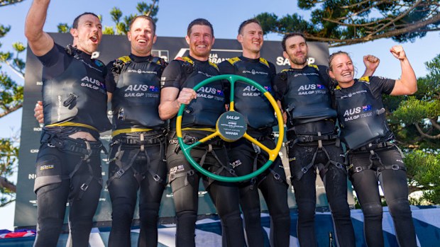 Natasha Bryant (far right) is a critical part of the SailGP team. 