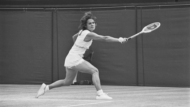 Australian tennis player Evonne Goolagong Cawley at Wimbledon. 
