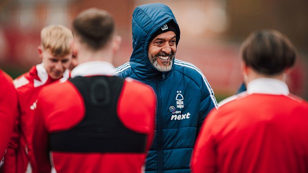 Manager Nuno Espírito Santo of Nottingham Forest smiles.