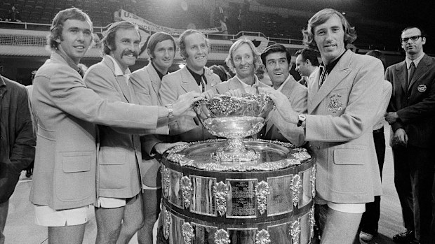 Australia's 1973 Davis Cup team featuring Mal Anderson.