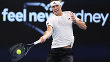 SYDNEY, AUSTRALIA - DECEMBER 30: Alexander Zverev of Team Germany plays a forehand in their Group D match against Lorenzo Sonego of Team Italy during day one of the 2024 United Cup at Ken Rosewall Arena on December 30, 2023 in Sydney, Australia. (Photo by Jason McCawley/Getty Images)