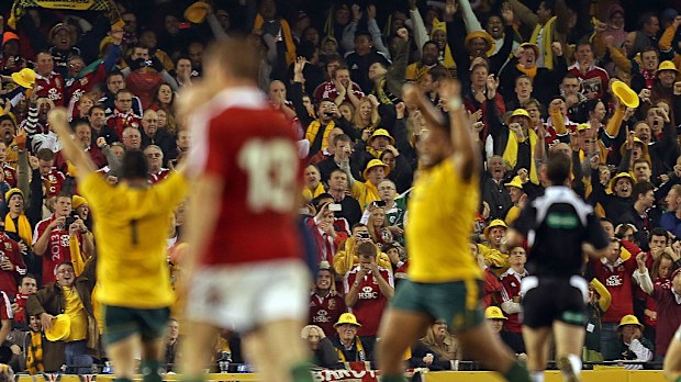 The Wallabies beat the British & Irish Lions at Etihad Stadium in 2013 in Melbourne.