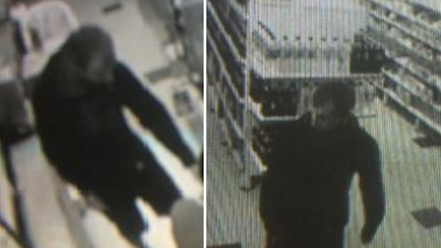 Police have released CCTV images of a man at the Booval shop. (Queensland Police Service)