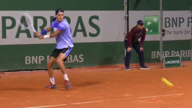 Terence Atmane. Roland Garros. French Open spectator hit.