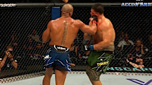Tai Tuivasa is knocked out by Cyril Gane in the UFC.