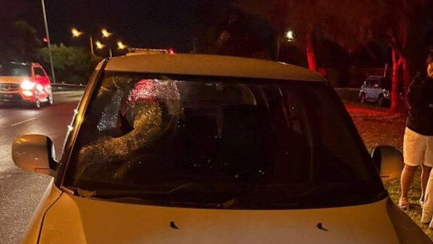 Police hunt three suspects after bricks thrown from overpass in Melbourne