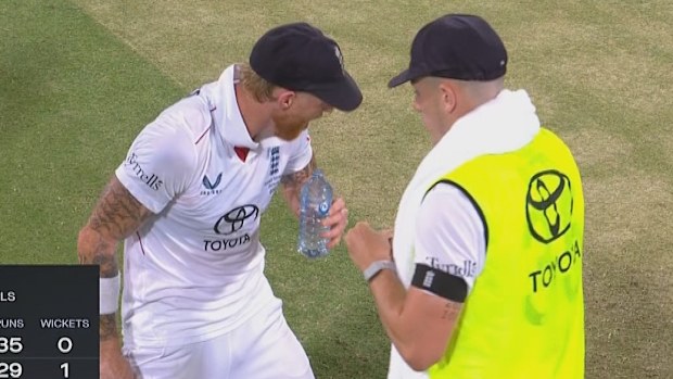 Ben Stokes not enjoying the pickle juice.