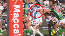 Morgan Smithies interferes with Luke Keary in round 12. 