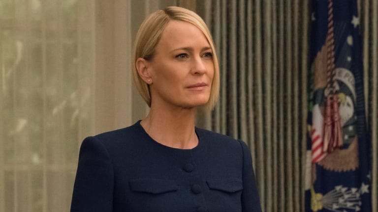 Robin Wright plays president Claire Underwood in the final season of House of Cards.