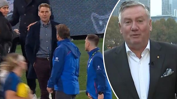 Eddie McGuire reacts to the Kane Cornes v Luke Beveridge dust up.