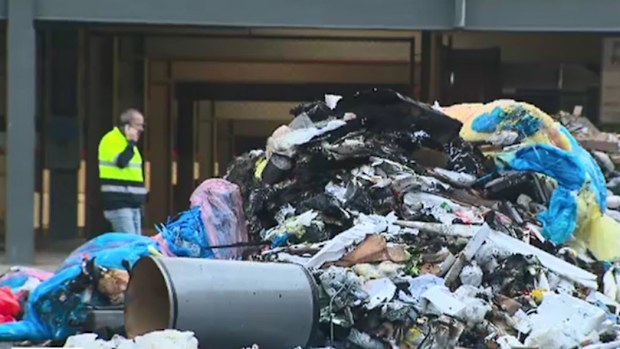 Adelaide garbage truck rubbish fire