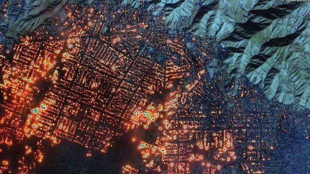 New satellite images from Maxar Technologies are giving the best view yet of just how many buildings are on fire in the Palisades and Eaton wildfires in Los Angeles. The images were taken at 10.45am (local time), during a time of significant cloud cover across the Los Angeles area.