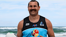 Reagan Campbell-Gillard in his new colours at the Titans. 