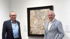 Tim Klingender, left, with leading American collector of Aboriginal art, John Wilkerson, in New York in May 2023. 