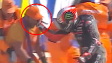 MotoGP championship leader Marco Bezzecchi has been suspended for shoving a marshal.