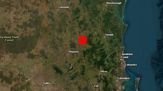 The epicentre of the quake struck Kilkivan, west of Gympie and 256 km north of Brisbane, at 9.50am. 