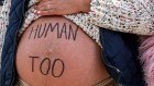 Pro-life supporters outside the US Supreme Court in Washington last week. The issue will play a role in the US election.