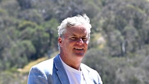 Thredbo’s general manager Stuart Diver at the top of the entrance to the resort. He says summer is becoming increasingly popular.