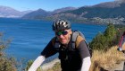 Geoff Bell and friend on the track to Jack’s Point beside Lake Wakatipu, near Queenstown, New Zealand.
