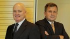Riversdale Resources’ Michael O’Keeffe, left, pictured with Steve Mallyon. O’Keeffe’s back chasing funds for his ASX-listed diamonds business Burgundy.