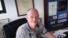 Former Queensland premier Campbell Newman, pictured at home with his dog Sassy, is having a crack at the Senate.