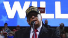 Donald Trump speaks at a campaign rally.