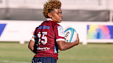  “It was really cool to be part of it with the girls out in the country,” says Reds sevens teen Peyton Lefau-Fakaosilea, 17, younger sister of Wallaroo Alysia.
