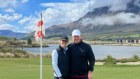 Nick McKimm and his partner, Anna Weatherlake, at the Jack’s Point golf course in Queenstown, New Zealand.