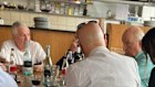 Alan Jones with friends at Sydney Grind Pantry.