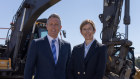 Federal Assistant Minister for Climate Change Josh Wilson and acting AGIG boss Cathryn McArthur on  Friday.