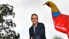 Gumbuya executive Ron Weinzierl in front of the park’s famous golden pheasant sculpture in 2017.