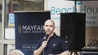 James Mawhinney talks up the Dunk Island tourism project in a Mayfair promotion.