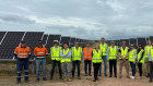 The Palisade team and Intera investors at Ross River Solar farm in Townsville. Palisade Managing director, Karen Gould and Executive director, Simon Parbery joined by investors and growth and development team.