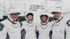  from left: Eric Philips, a polar guide from Australia; Rabea Rogge, a robotics researcher from Germany; Norwegian filmmaker Jannicke Mikkelsen and Chun Wang, a Chinese-born bitcoin investor who is paying for the whole spaceflight. 