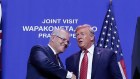 Donald Trump and Scott Morrison shake hands during the PM's state visit to the US last year. 