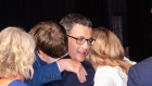 Victorian Premier Daniel Andrews and his family at Labor’s campaign launch.