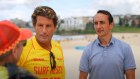Bondi Rescue life saver Anthony ‘Harries’ Carroll in an ad for Wentworth Liberal MP Dave Sharma.
