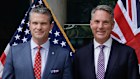 Deputy Prime Minister Richard Marles and US Secretary of Defence Pete Hegseth in Singapore.