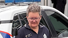 Police at the scene on Sunday.