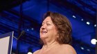 Gina Rinehart  praised Lynas boss Amanda Lacaze while accepting the business person of the year award.