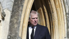 Prince Andrew at the Royal Chapel of All Saints at Royal Lodge in 2021.