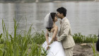 Newlyweds pose for photos in Wuhan, China. The gender imbalance has been exacerbated with more and more women choosing to pursue higher education or career advancement, delaying their marriage plans.