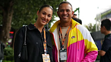 Rachel Khawaja and Usman at the Australian Grand Prix in Melbourne.
