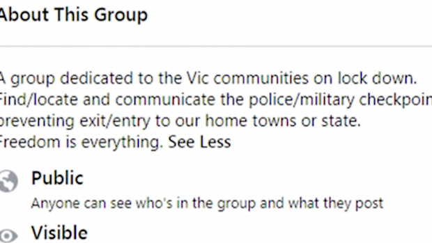 The group description read its 'dedicated' to the Victorian communities in lockdown.