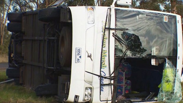 Forty-five Exford Primary School students were trapped inside the bus.