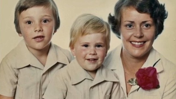 This photo of Kyle Sandilands (left) with his mum Pam and younger brother Chris featured on Ahn Do's Brush With Fame back in 2016. 