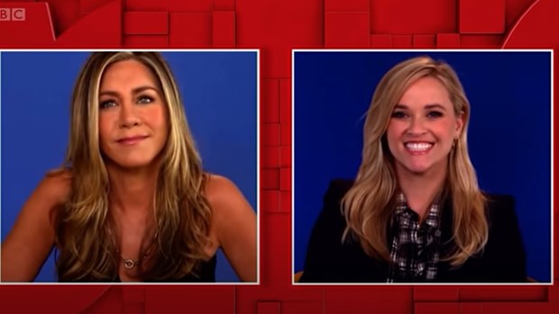 Jennifer Aniston and Reese Witherspoon appear on British program The One Show.