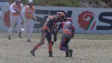Tensions threatened to boil over between Jack Miller and rival Franco Morbidelli after they crashed during the Spanish MotoGP.