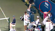 Wally Masur throws the microphone at the 1993 US Open.